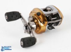 Scarce ABU Ambassadeur Pro-Max multiplier reel in gold finish marked 170118 12/BD to foot, star