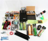 Qty of Coarse Fishing Accessories, a box with noted items of barbless hooks, line winders, PFTE