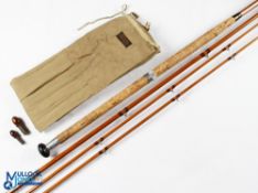 J J S Walker Bampton split cane salmon fly rod No 26867 - 14' 3pc with spare tip, 27