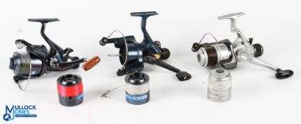 Trabucco EXOD 320 fixed spool spinning reel and spare spool, good bail, rear tensioner, light use,