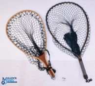 McLean Angling Ltd NZ scoop net, metal frame with ring clip, light use. Unnamed tennis racket