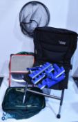 Fishing Tackle Accessories, to include a good Greys folding/extendable landing net, a Keenets bag