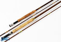 Hardy Alnwick Jet fibalite hollow glass trout fly rod 9' 2pc line 6#, alloy uplocking reel seat,
