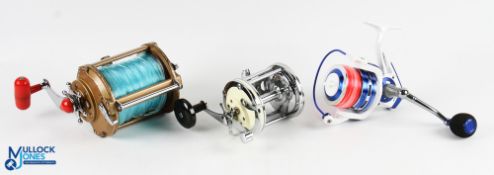 Mitchell Captain 624 boat multiplier reel, large counter balance handle, on/off check with rod