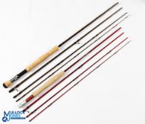 Regal HF8 carbon fly rod 8' 4pc line 5/7#, alloy double uplocking reel seat with wood insert and