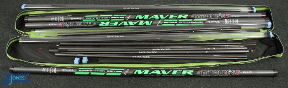 3x Maver Competition Nanolith Fishing Poles, sizes of 1.3m 14.5m and 16m - with a collection of