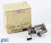 Hardy Elarex vintage multiplier casting reel, chrome finish, brake and ratchet controls. Factory