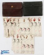 A pair of Hardy Alnwick leather cast wallets, as follows: The 