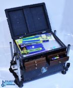 Map Fishing Tackle Box Seat, with a selection of coarse fishing accessories inside of line, line