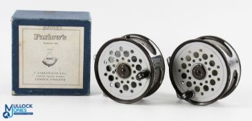 Pair of Farlow of London Python 4W alloy fly reels 4