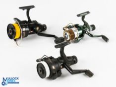 Collection of Abu fixed spool reels all with good bails and run smoothly, light use, as follows: