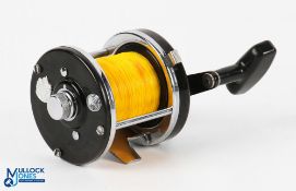 ABU Ambassadeur 9000C Multiplier Reel in black, with black counterbalance handle, on/off check, foot