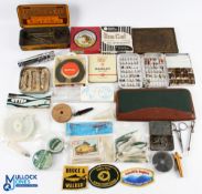 Mixed Lot of Fishing Tackle, and related items, to include a brass cast fishing plaque, made by A