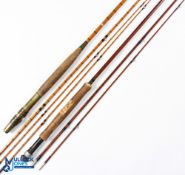 Pezon et Michel parabolic 9ft 3 piece split cane trout fly rod with crazed varnish, for