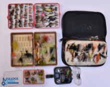 A selection of Trout Flies, for river and Stillwater dry and wet in 5 boxes/wallets with makers of