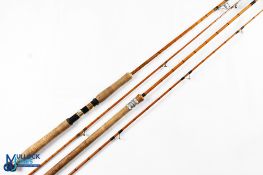 Cappella De-Luxe 8ft 2 piece split cane spinning rod with steel core, speckle whipped, lined guides,