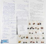 E J Malone 26 Hand Tied Irish Lought fly samples all personally tied by E J Malone with letters of