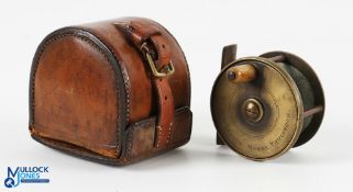 Scarce W Johns Maker Tavisock brass trout fly reel, 2 ¼