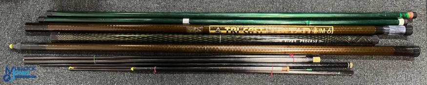 2x Carbon Fishing Poles - to include a Tricast 12.5m pole - in need of attention, plus a Stirling