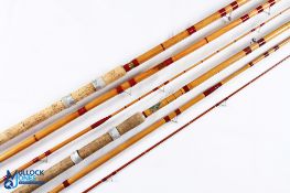Unnamed very good whole cane rod with spliced split cane tip section, 15' 3pc, 32