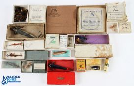 Period Fishing Tackle, a good selection of mixed boxed items with items of Hardy trout flies,