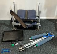 Aluninium Framed Fishing Tackle Box/ Seat, with drawers, storage compartment, adjustable feet,