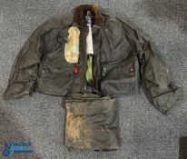 House of Hardy Wax Jacket Fisherman's Inflatable Lifejacket with its air cylinder, size XL, with a