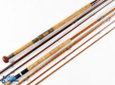 Hardy Alnwick greenheart salmon fly rod No 29620 (c1895) 18' 3pc (tip 8