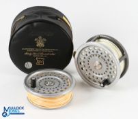 Hardy Marquis Salmon No.2 alloy salmon fly reel, ribbed brass foot, counterbalance to spool, retains