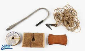 A Must have for brook fishermen - Witty & Son twig cutter, complete leather sheath, line and wire