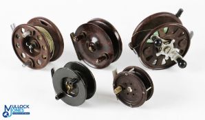 A collection of Bakelite reels, as follows: Paraplay centre pin reel 4 ½
