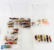 Collection of over 100 assorted plugs, Flying C lures, Devon minnows by Bruce & Walker, Gordon