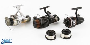 Shimano 4000 GTM fixed spool reel, good bail, rear tensioner, runs well. Shimano 4000 GTE fixed