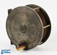 Rare brass reel by John R Bolton Maker, Newcastle on Tyne, salmon fly reel, 4.25