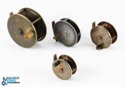 3x Victorian Brass Fishing Reels - features an unnamed 4.5