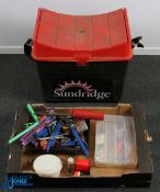 Sunridge Tackle Box Seat, with shoulder strap and contents of coarse and sea fishing accessories, to