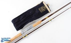 Hardy Fibalite Spinning 7/8lb, 8' 2 piece hollow glass spinning rod, guides whipped green, tipped