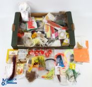 Qty of Fly-Tying Accessories, Flash, Feathers, Wool, Hooks, Fur, most unused in packets all from