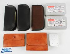 Fly Fishing Wallets & Fly Boxes - all look unused, the wallets are unnamed and the tins