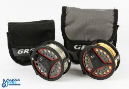 2x British Leeda LC 100 cassette trout fly reels - 3 ½
