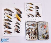 Interesting collection of gut eye salmon flies and steel eye flies, made up of: Card of 15 cut eye 6