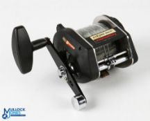 ABU Ambassadeur Ultra Mag XL V multiplier reel featuring an in black stamped 650300 to foot, star