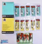 Rapala Minnow Spoons, 2 boxes with 10 unused and sealed lures, with an Orvis box of assorted Abu