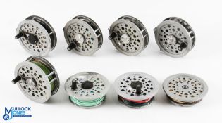 A large collection of Shakespeare Speedex reels and spools, comprising: 4x 3 ½