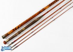 Interesting split cane salmon fly rod with very nice close whipping over entire rod, 11' 6
