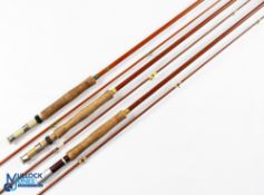 A collection of Garnetts & Keegans hollow glass fly rods, 2pc, one with no bag (3)