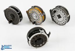 A collection of fly reels, as follows: Mitchell 710 automatic fly reel, light use, runs well.