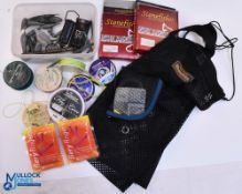 A collection of terminal tackle: 2x used Stone Fisher fly lines WF / 9I and WF /9F. Rio tip case