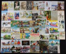 1910-1970 Fishing Postcard Collection, a good lot of #53 printed fishing themed postcards, most