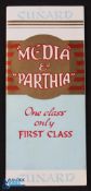 Cunard's New Ships Publicity Brochure: SS Media & Parthia 1948-50- Fine large attractive fold out
